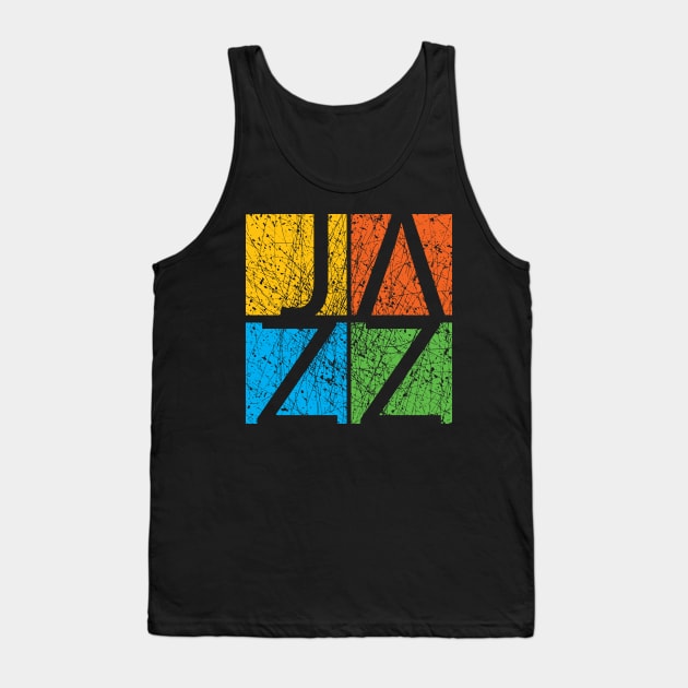 Colorful JAZZ  Creative Typographic Artwork Tank Top by jazzworldquest